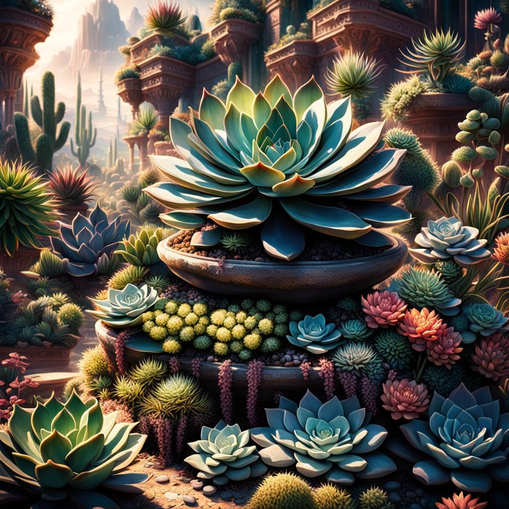Secret Succulent Garden: Digital Matte Painting