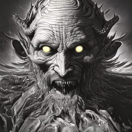 Belphegor in Fire and Brimstone: Dark Fantasy Art