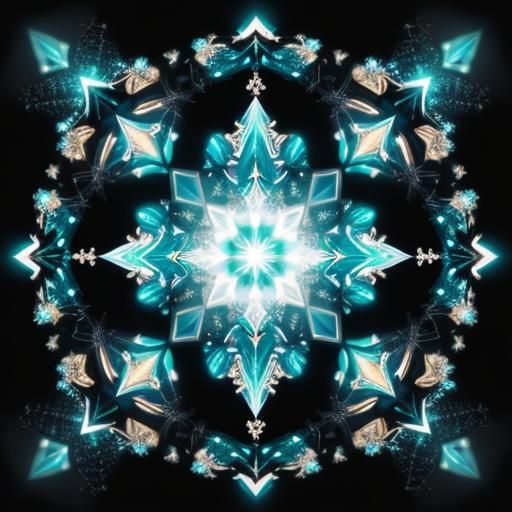 Snowglobe with Gemstones and Fractal Optical Illusion