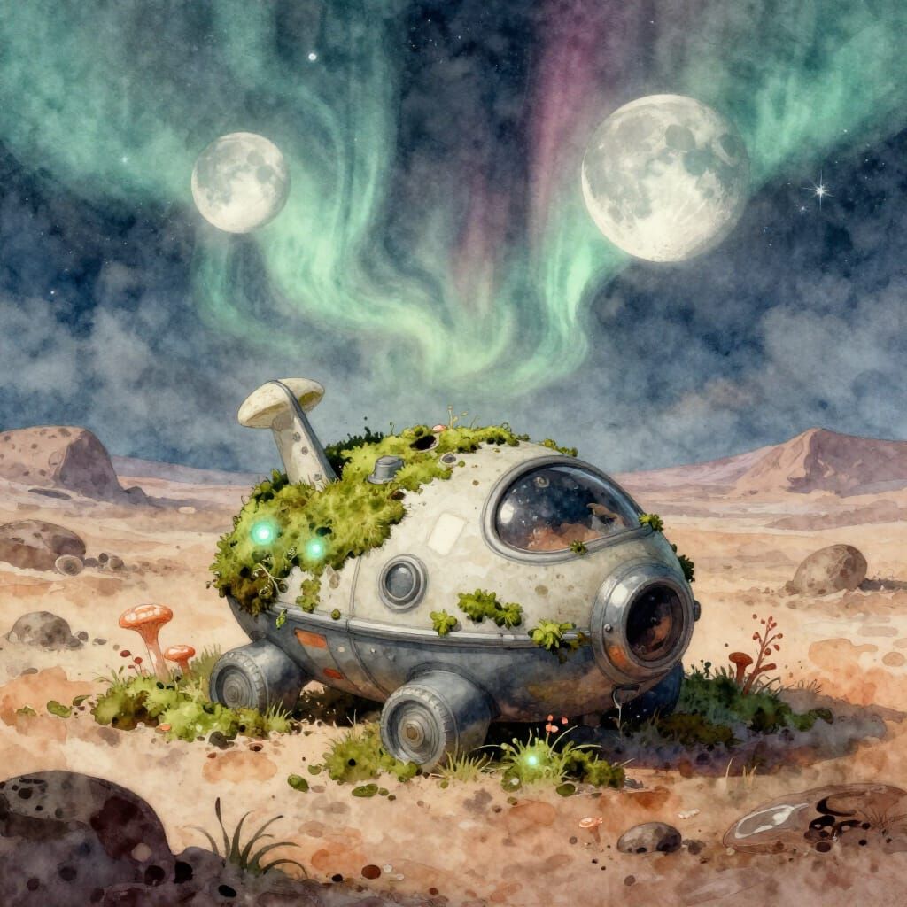 Lost Toy Spaceship on Alien World