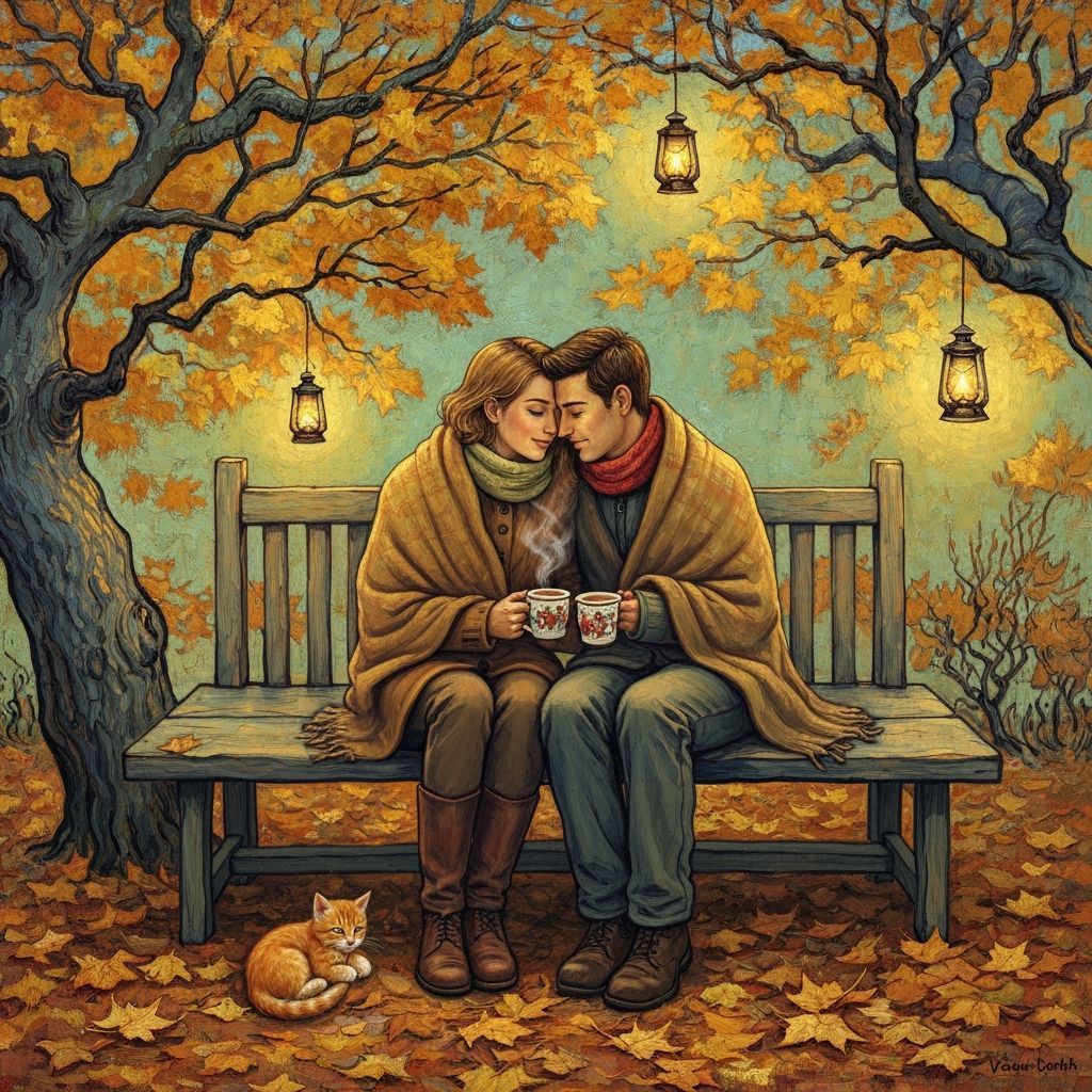 Romantic Autumn Scene in Impasto Style