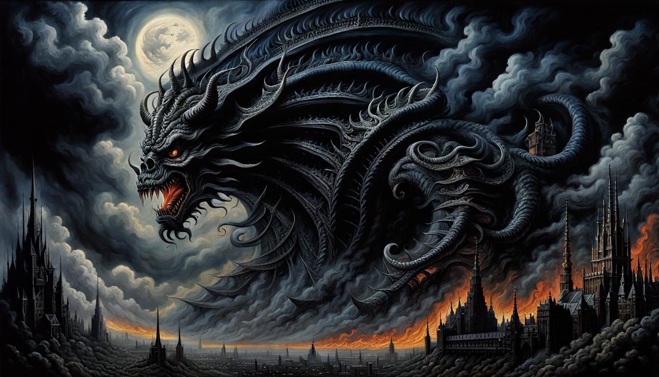 Grimdark Smoke Demon Emerges: Sinister Masterpiece