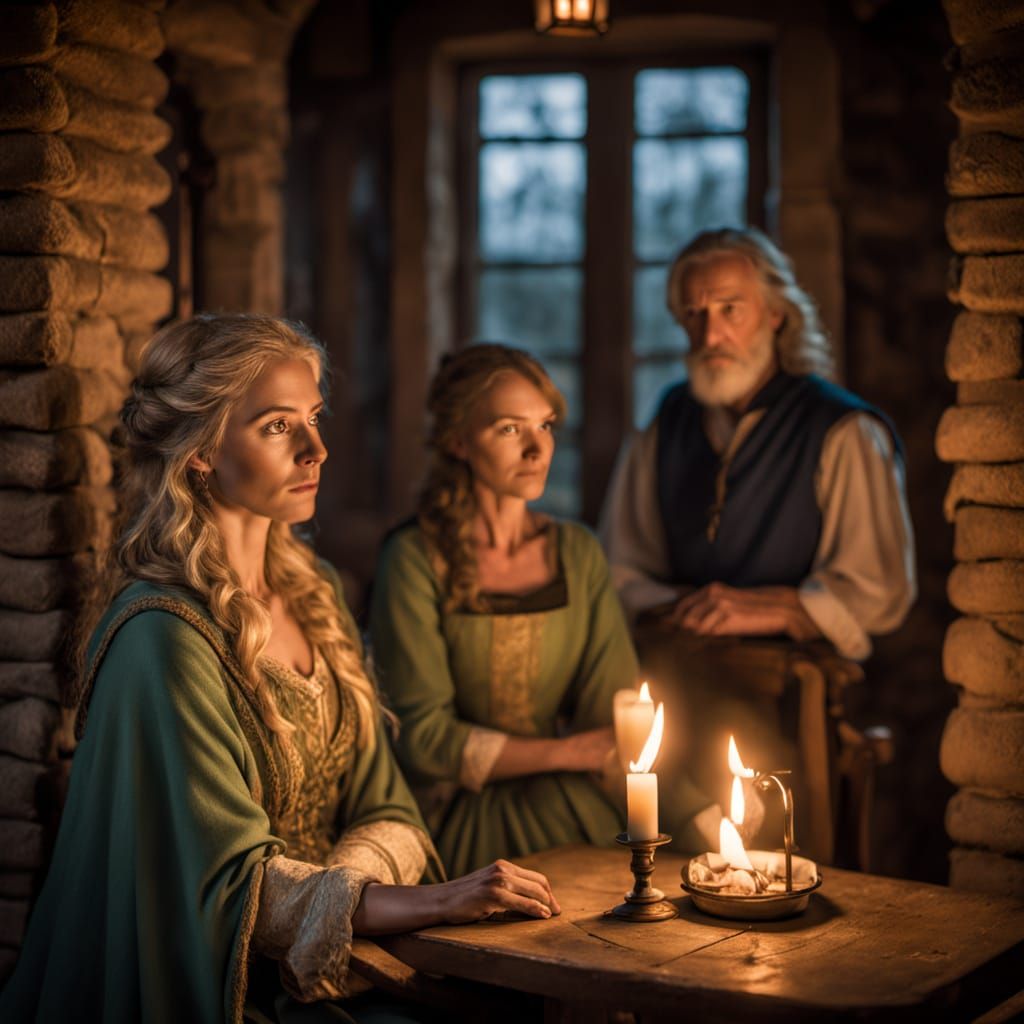 Medieval Family in Shock and Disbelief
