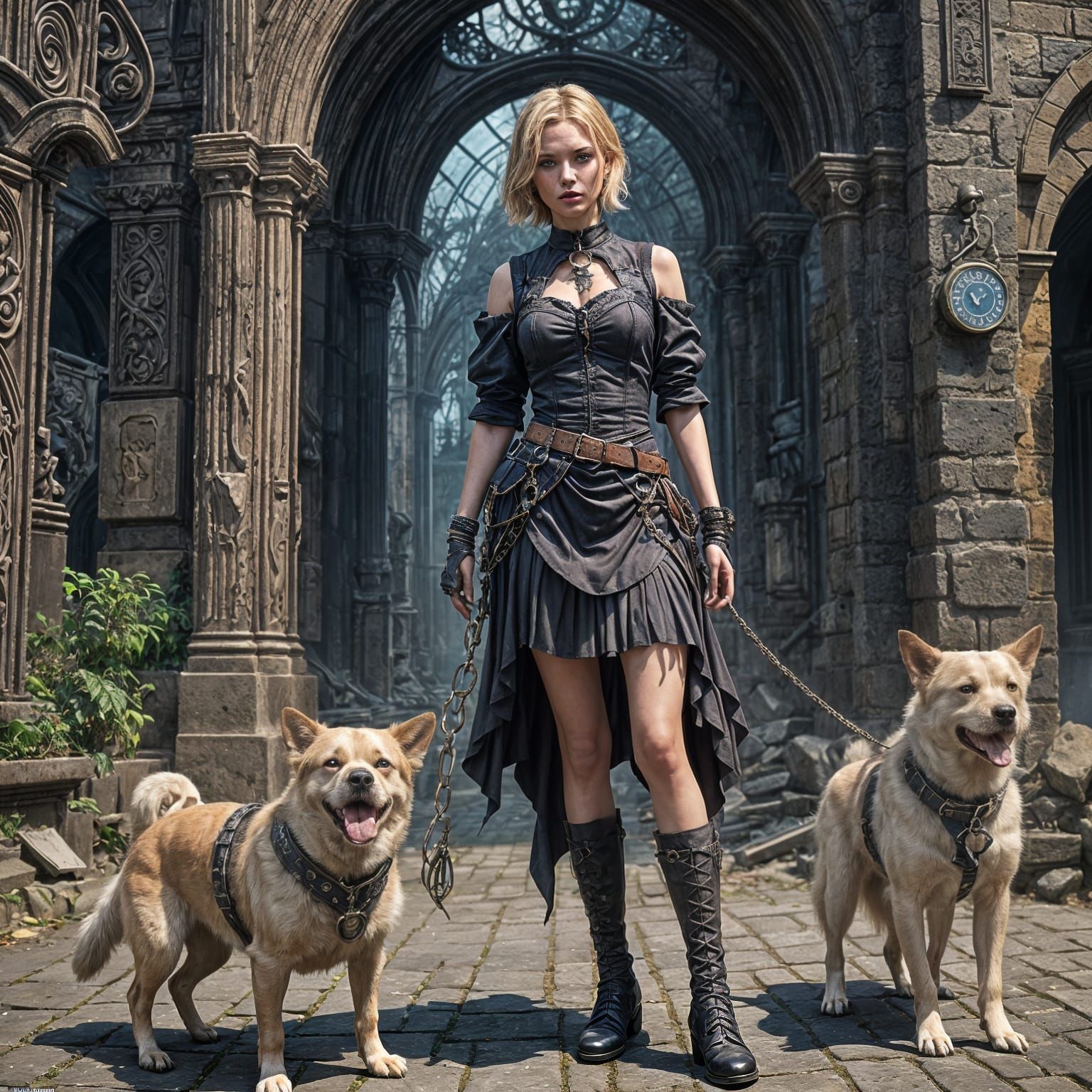 Beautiful Goth Woman in Dark Fantasy Style