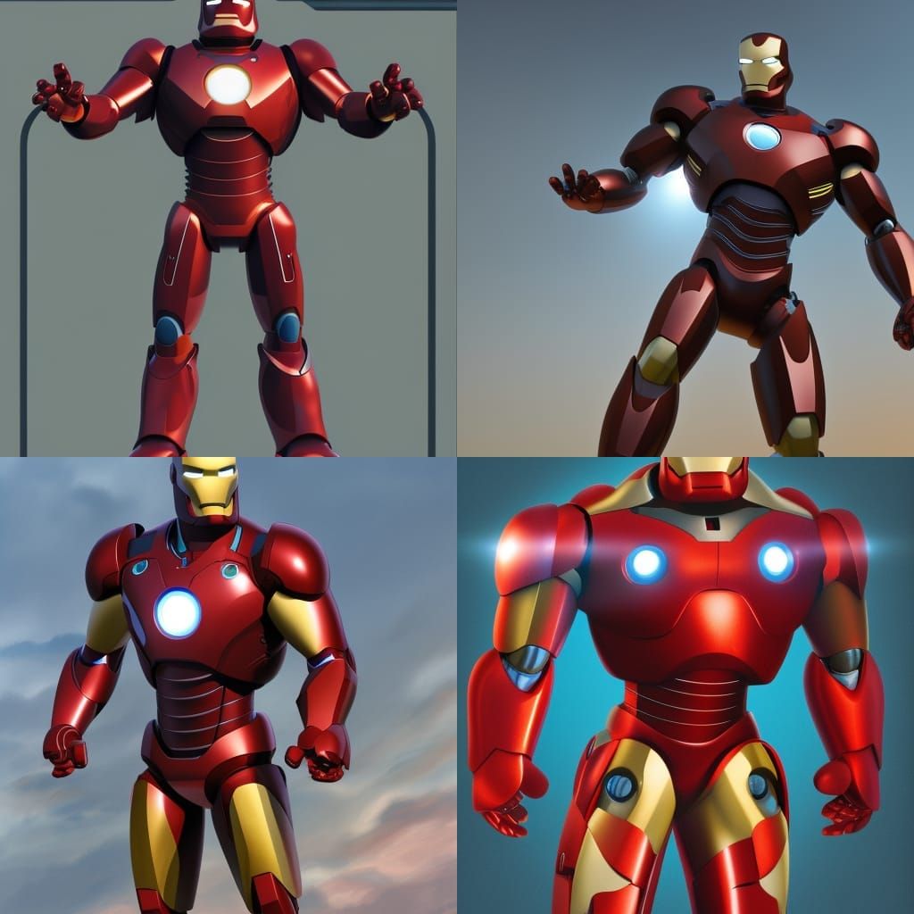 Iron Man: Pixar-Style 3D Digital Art