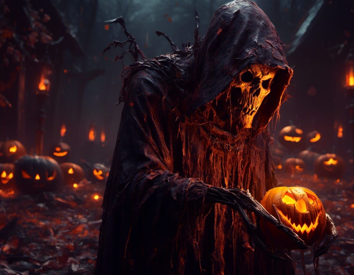 Macabre Jack o' Lantern Grim Reaper Concept Art