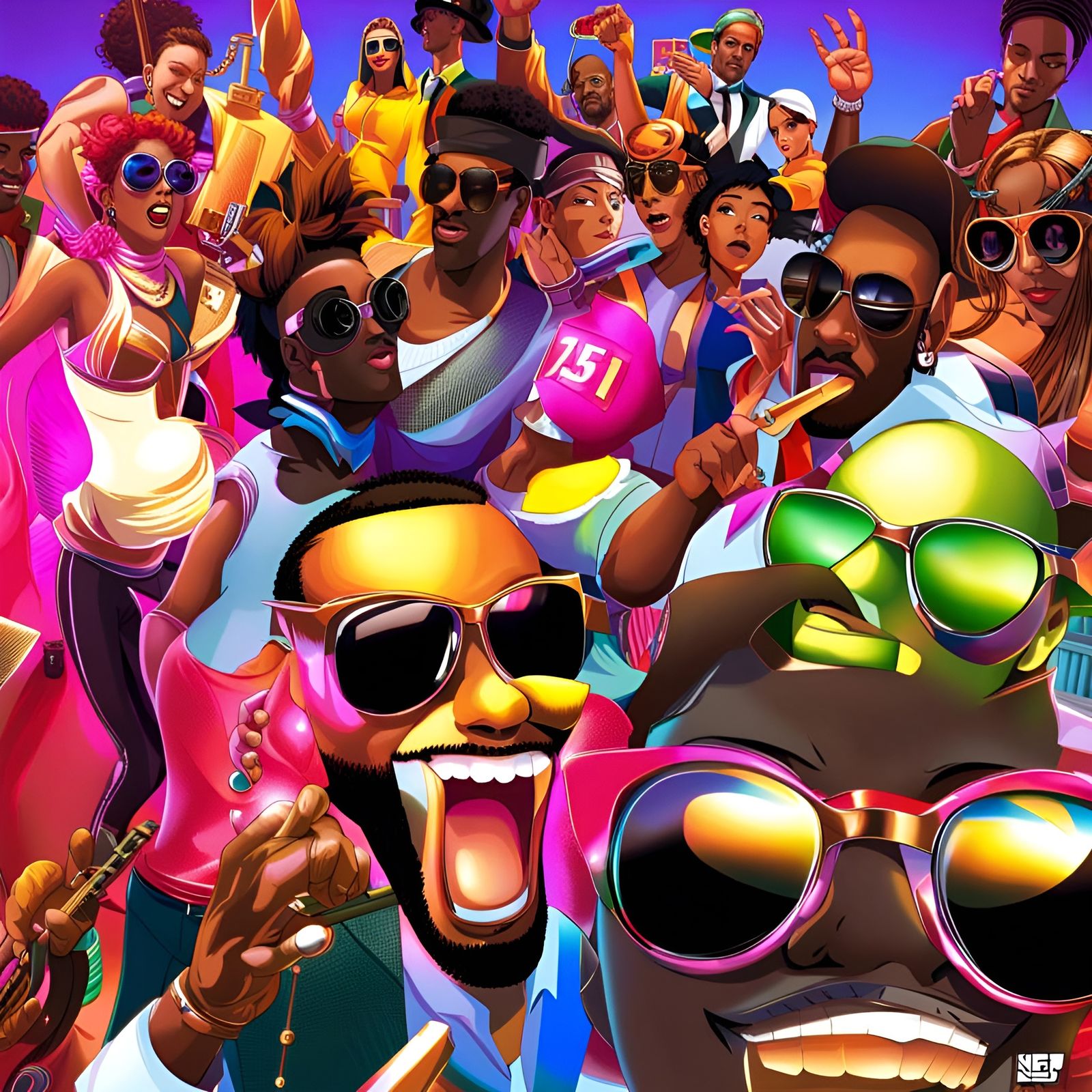 Vibrant Party Scene: Weekend Celebration