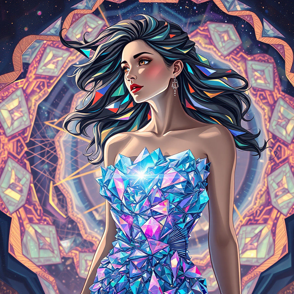 Fractal Crystal Bodice in Crystalline Labyrinth