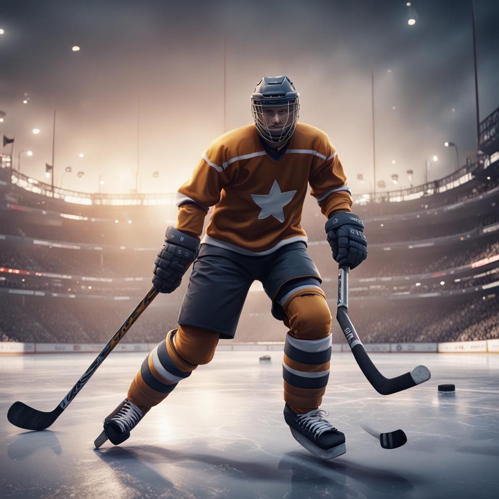Detailed Hockey Game Matte Painting