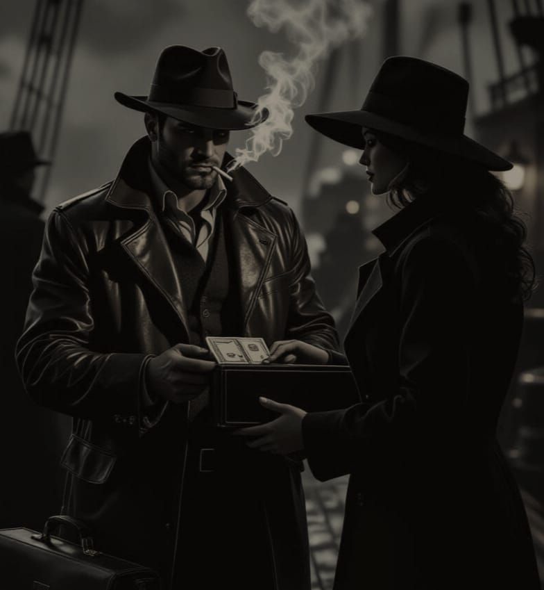 Film Noir: Cargo Ship Deck Mystery