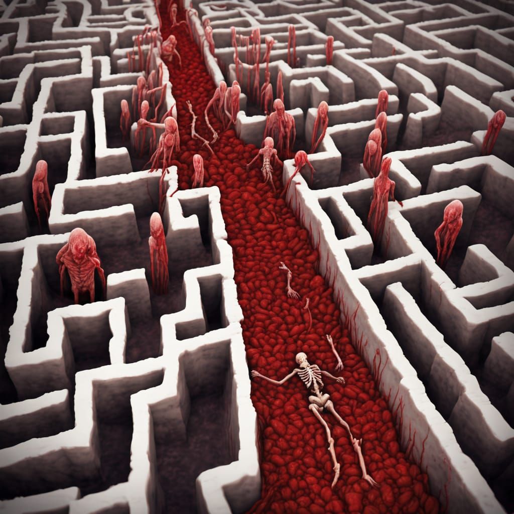Blood Trail Through Bone Maze