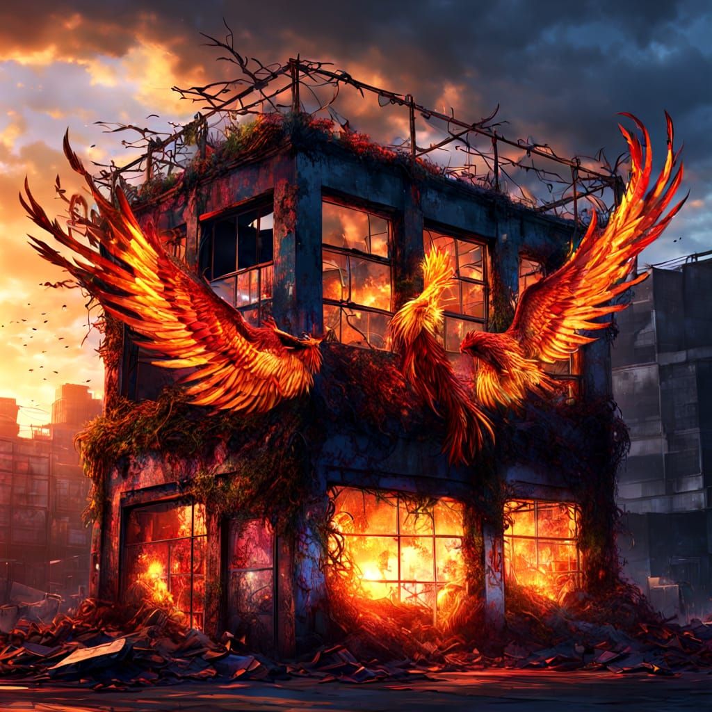 Phoenix Rises From Urban Decay In Digital Matte Painting