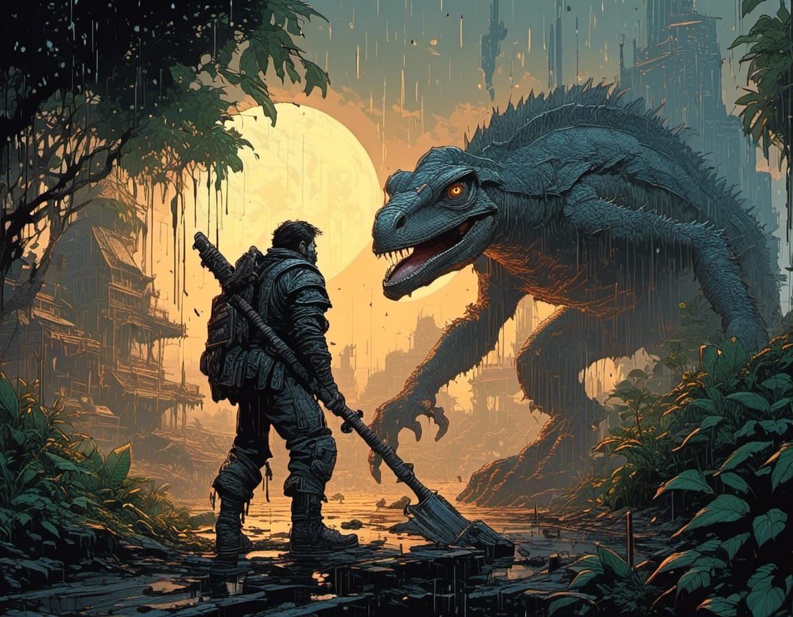 Halfling vs Lizard in Jungle Battle