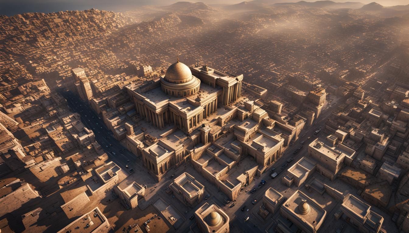 Amman Cityscape: Detailed Matte Painting in 8K