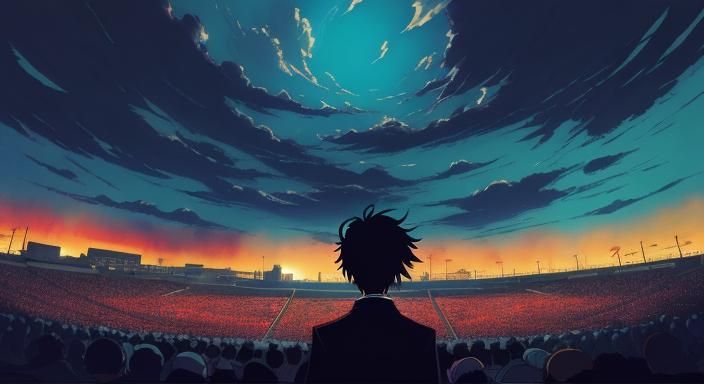 Anime-Style Manga Scan of Flooded Spectators