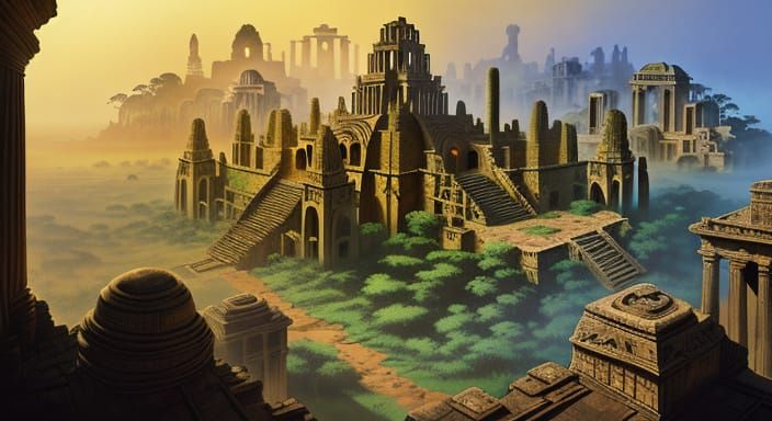 Lost City in Ancient African Jungle