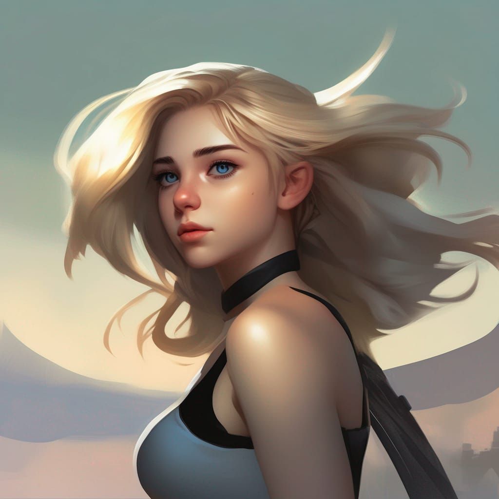 Hyperdetailed Portrait of a Girl with Heterochromia