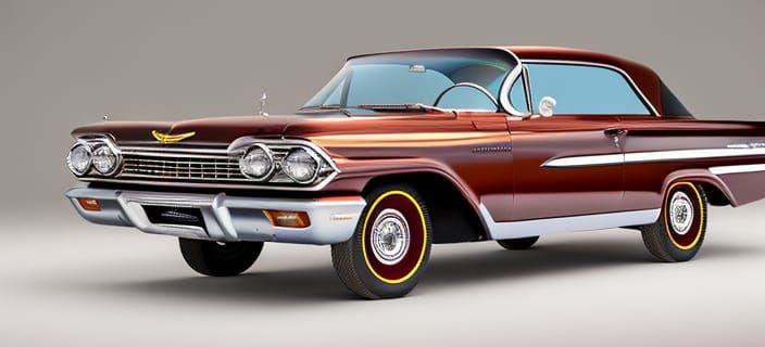 1961 Chevrolet Impala in Cobalt Blue: Digital Art