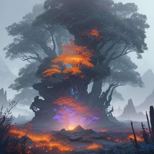 Ethereal Forest Digital Matte Painting in 8K