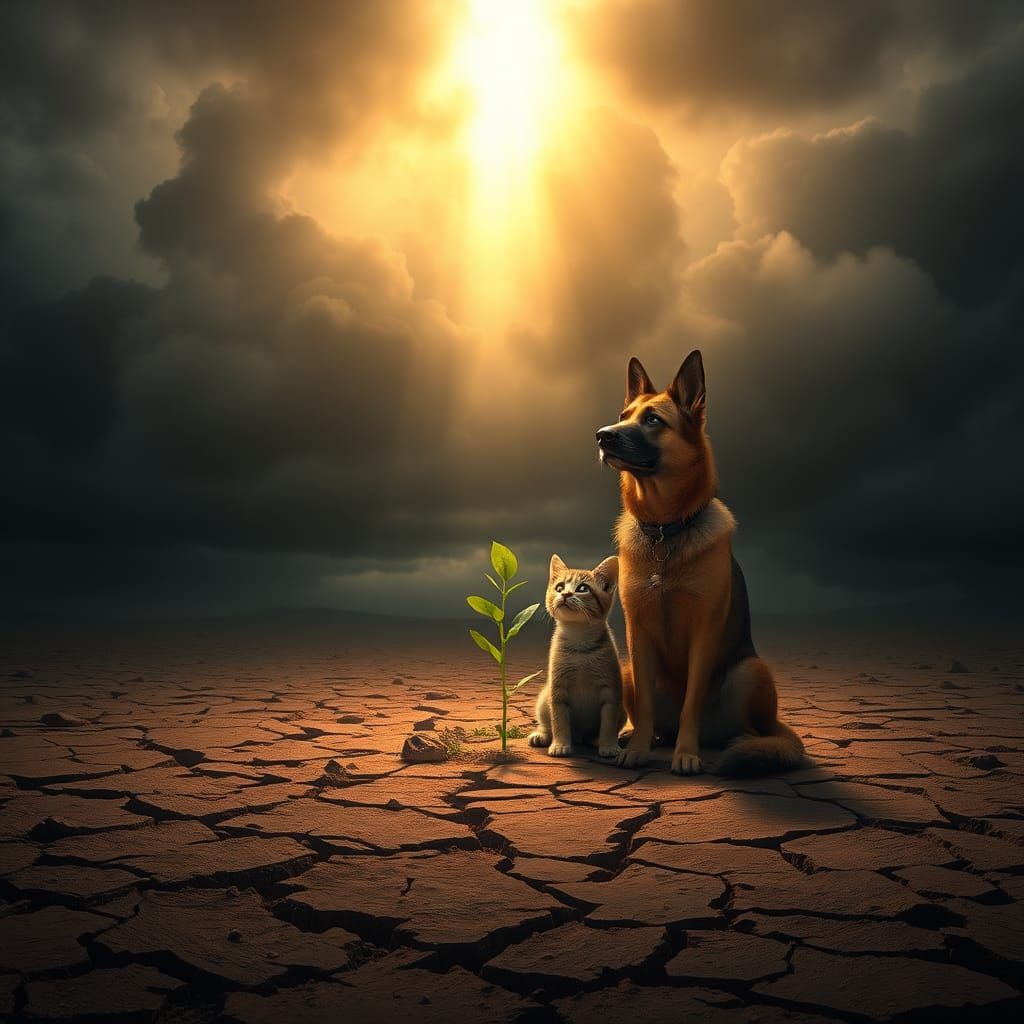 Hopeful Light Breaks Through Barren Landscape