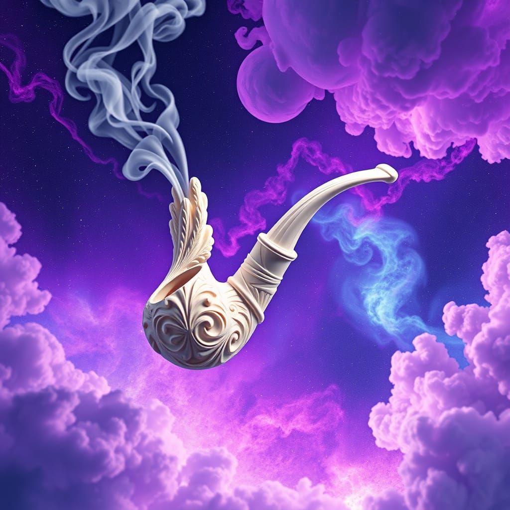 Psychedelic Galaxy Pipe in Space, Hyper-Realistic 8k