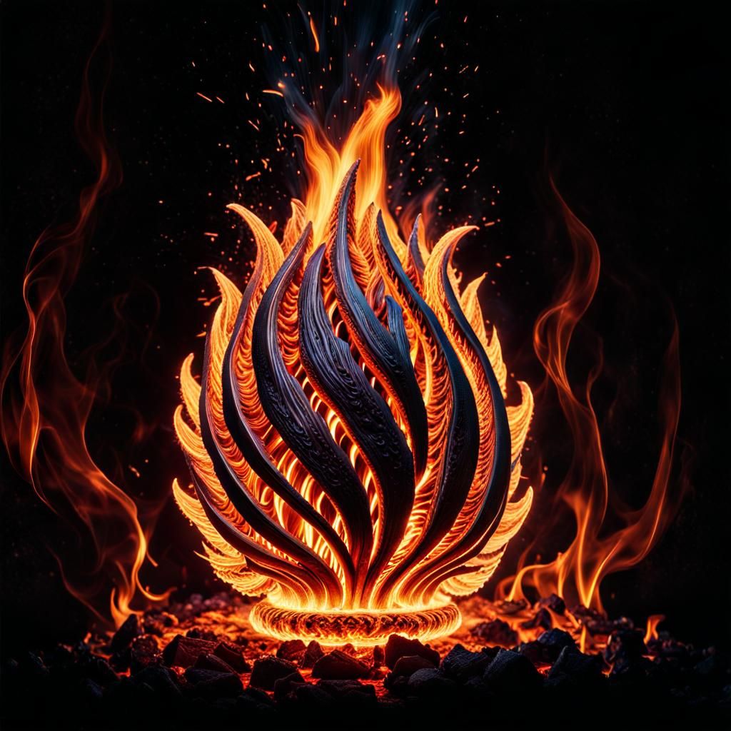 Ferocious Lava Elemental in Blazing Flames