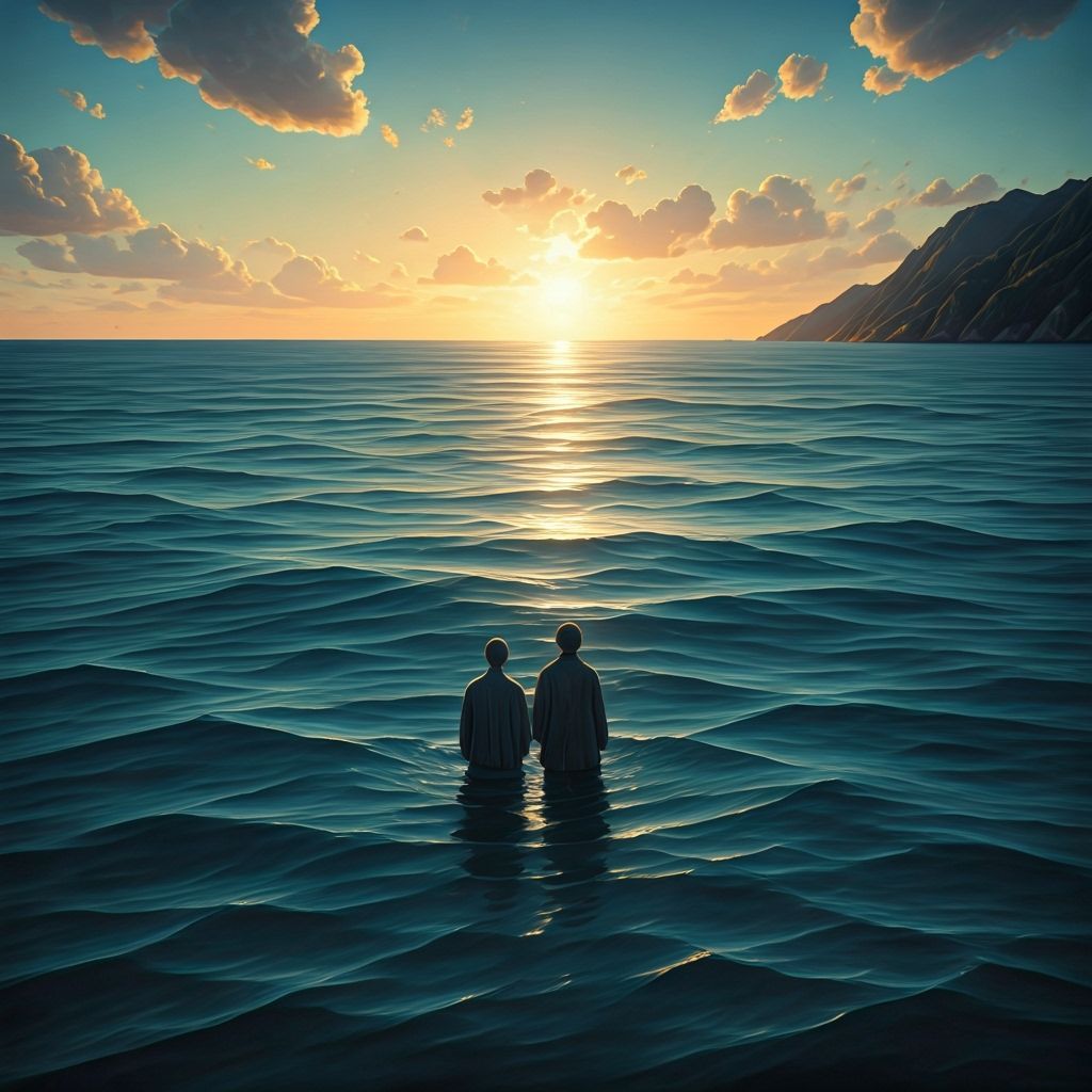 Memorial Seascape in Realistic Style