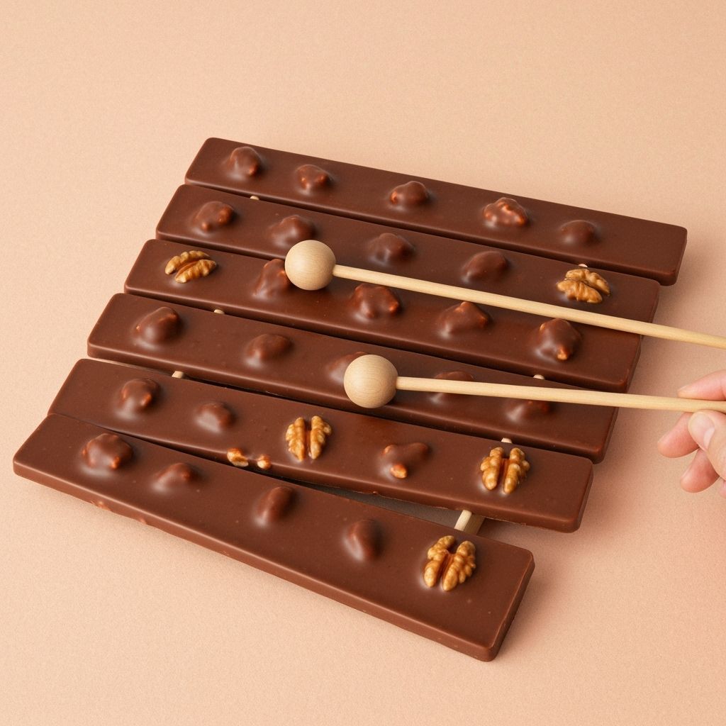 Chocolate Xylophone with Mallets in Rothko-Monet Style