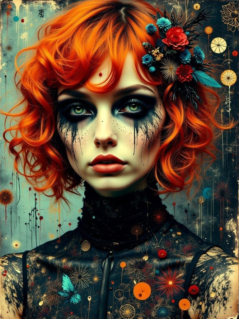 Gothic Surreal Portrait of a Melancholic Woman