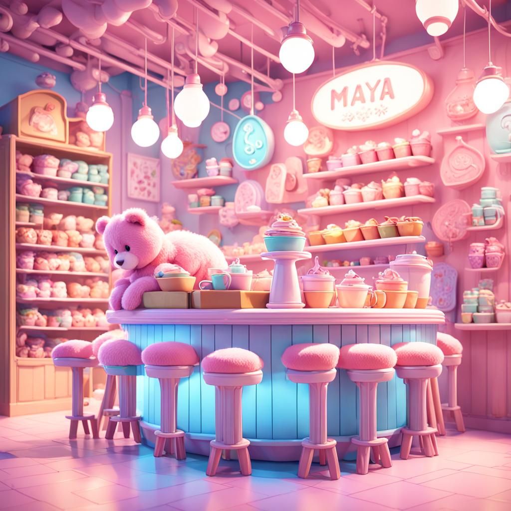 cute pink cafe