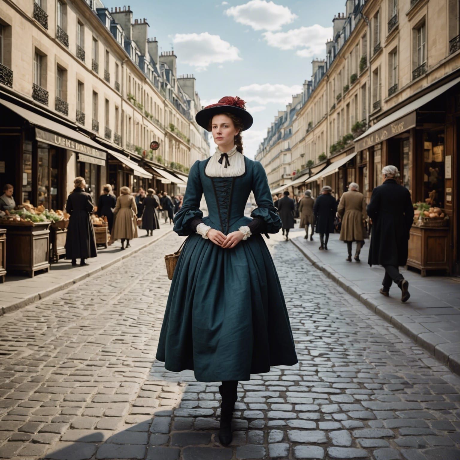 Woman Walking the Streets of Paris in the 1600s