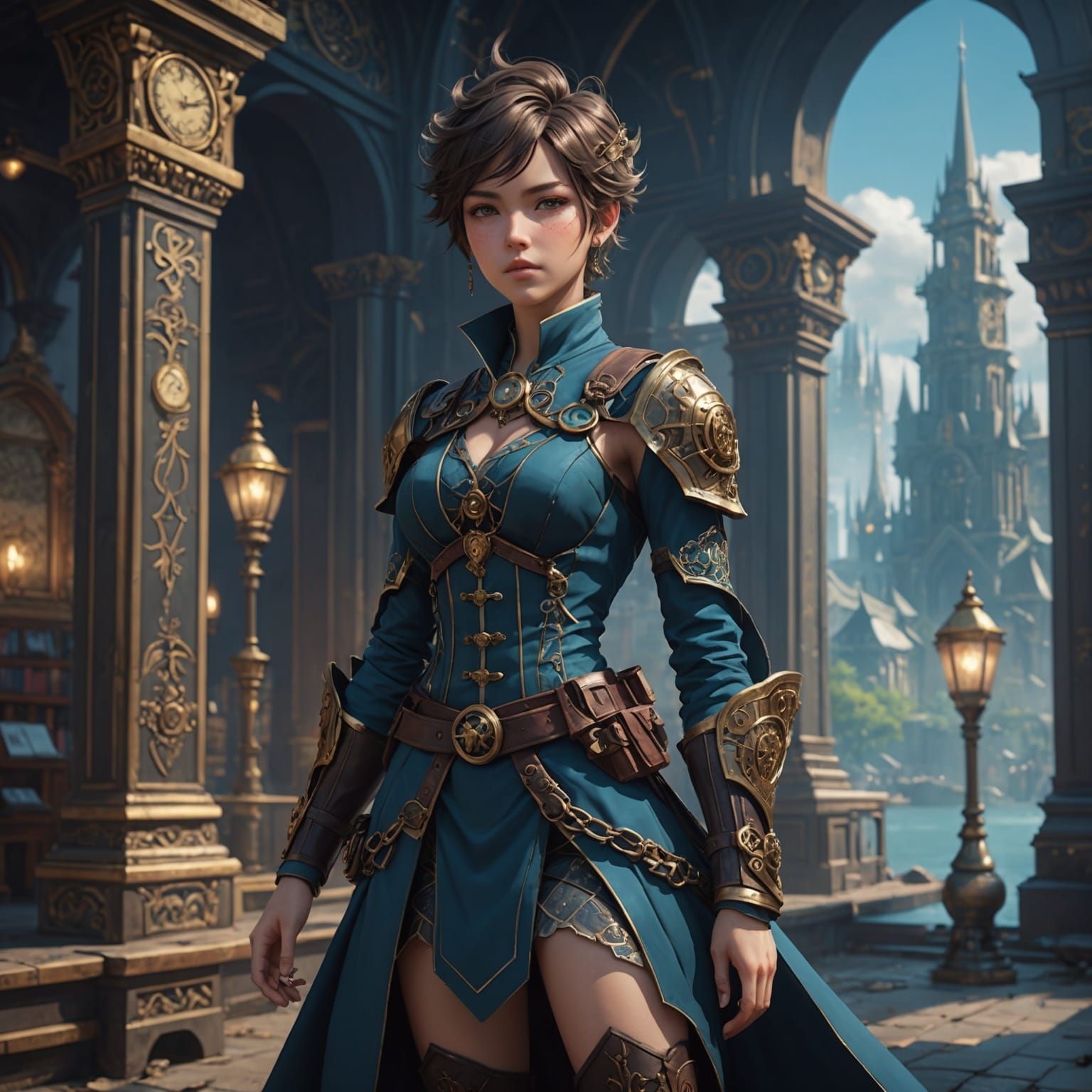 Goddess of Illusion: Steampunk Anime Boy Portrait