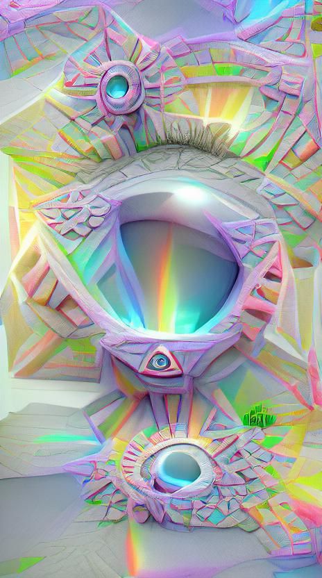 Pastel Prismatic Third Eye Portal with Volumetric Lighting