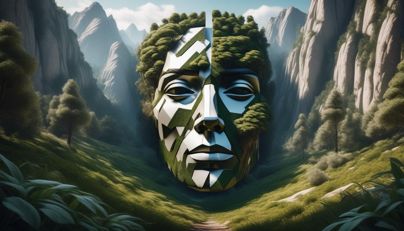 Optical Illusion: Face Hidden in Breathtaking Landscape