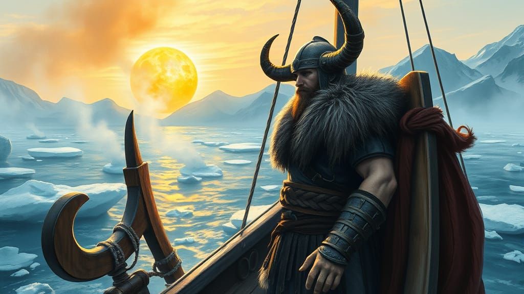 Viking Warrior in Midnight Sun