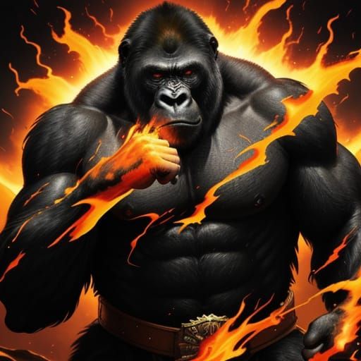 Gorilla in Blazing Inferno