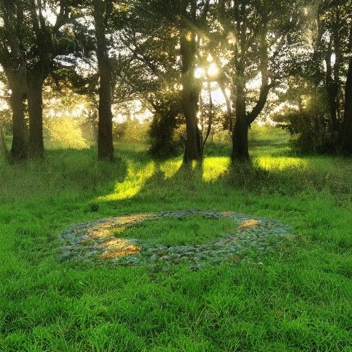 Ethereal Fairy Ring in Sunlit Meadow