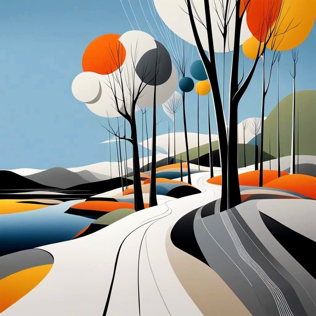 Abstract Landscape in Modern Style
