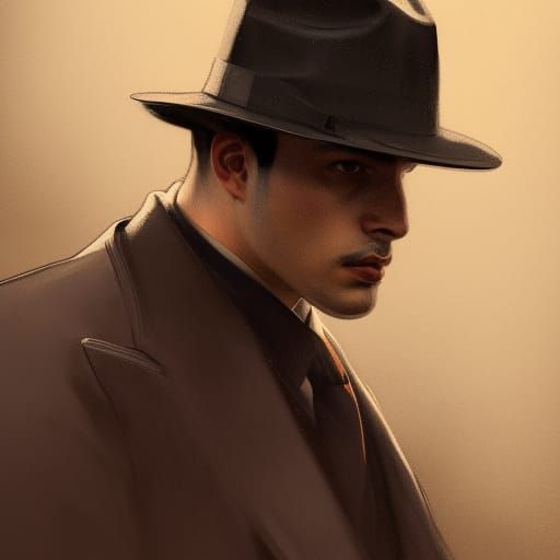 1920s Chicago Gangsters Portrait in Art Nouveau Style