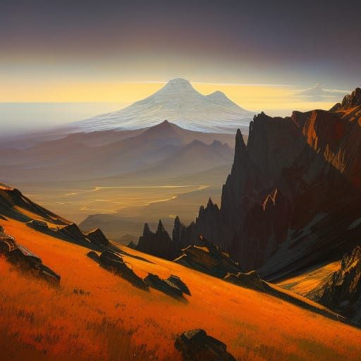 Mount Kenya in a Modernist Style