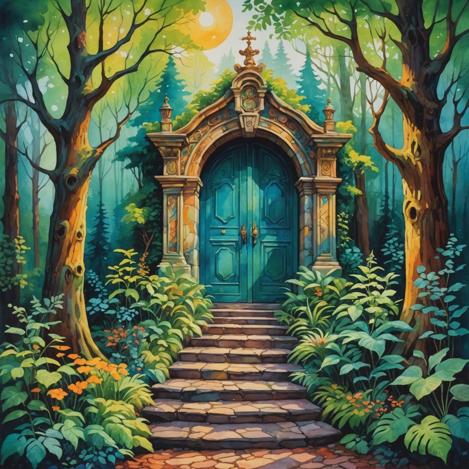Magical Entrances: Impressionist Gouache Watercolors