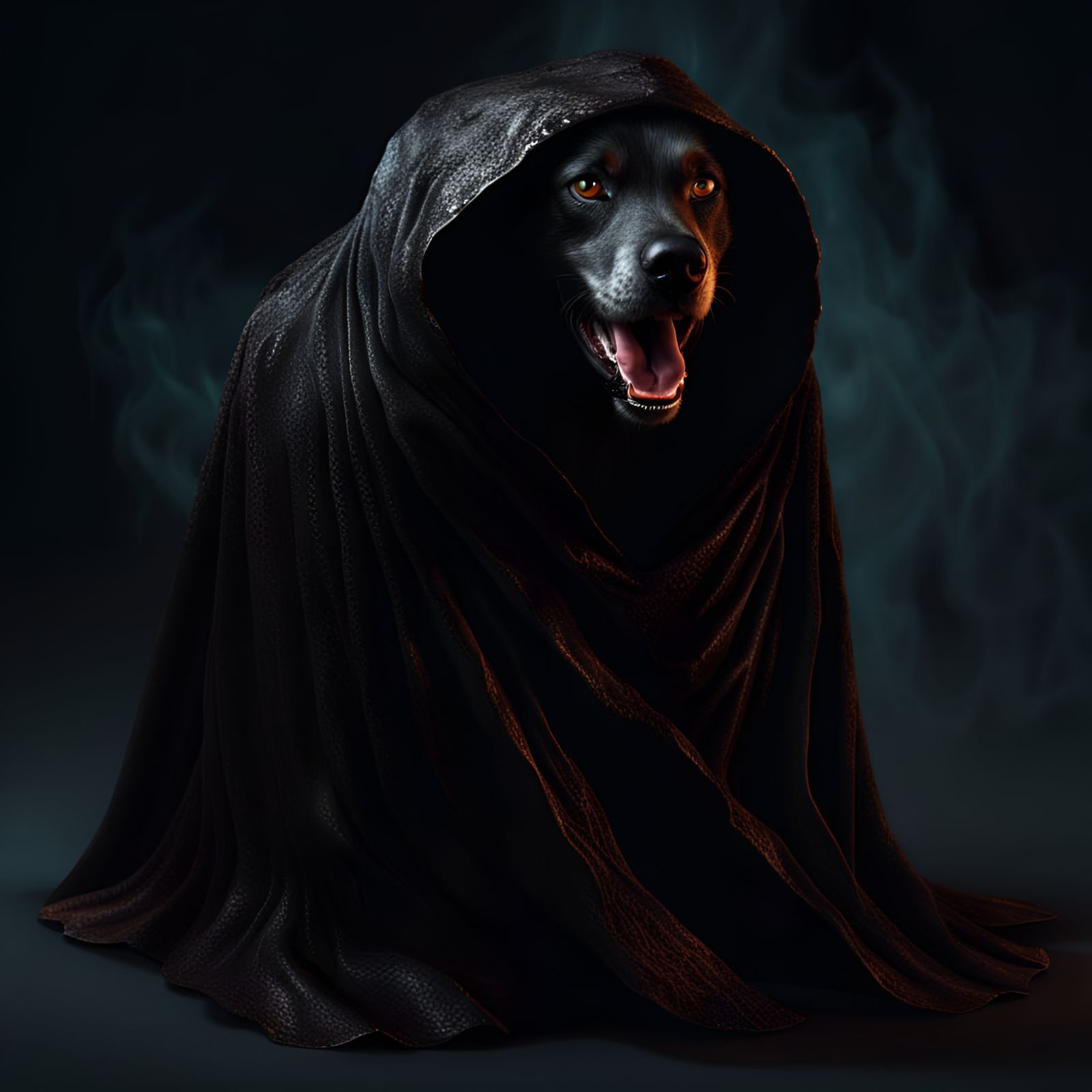 Floating Hell Hound Cloak: Photorealistic 5e Reference