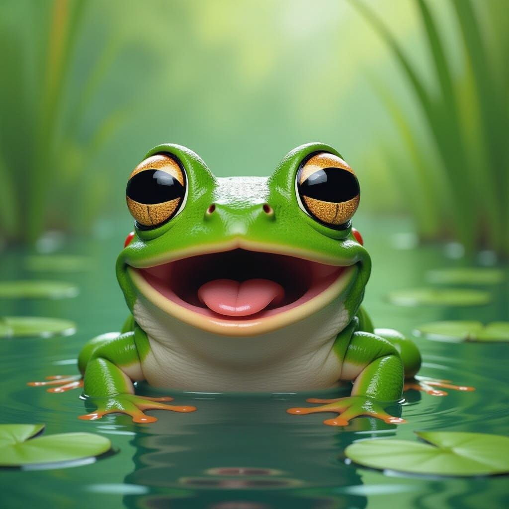 Shocked Frog in Jim Henson Style
