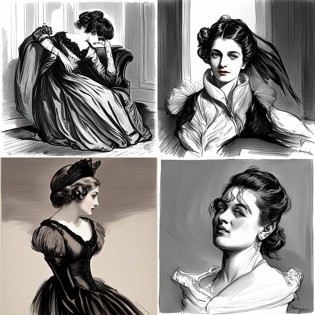 Elegant Portrait in Charles Dana Gibson Style