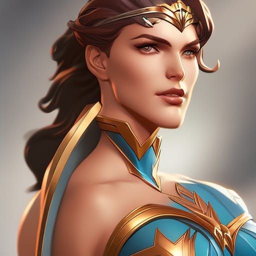 Wonder Woman Portrait in Dynamic Lighting