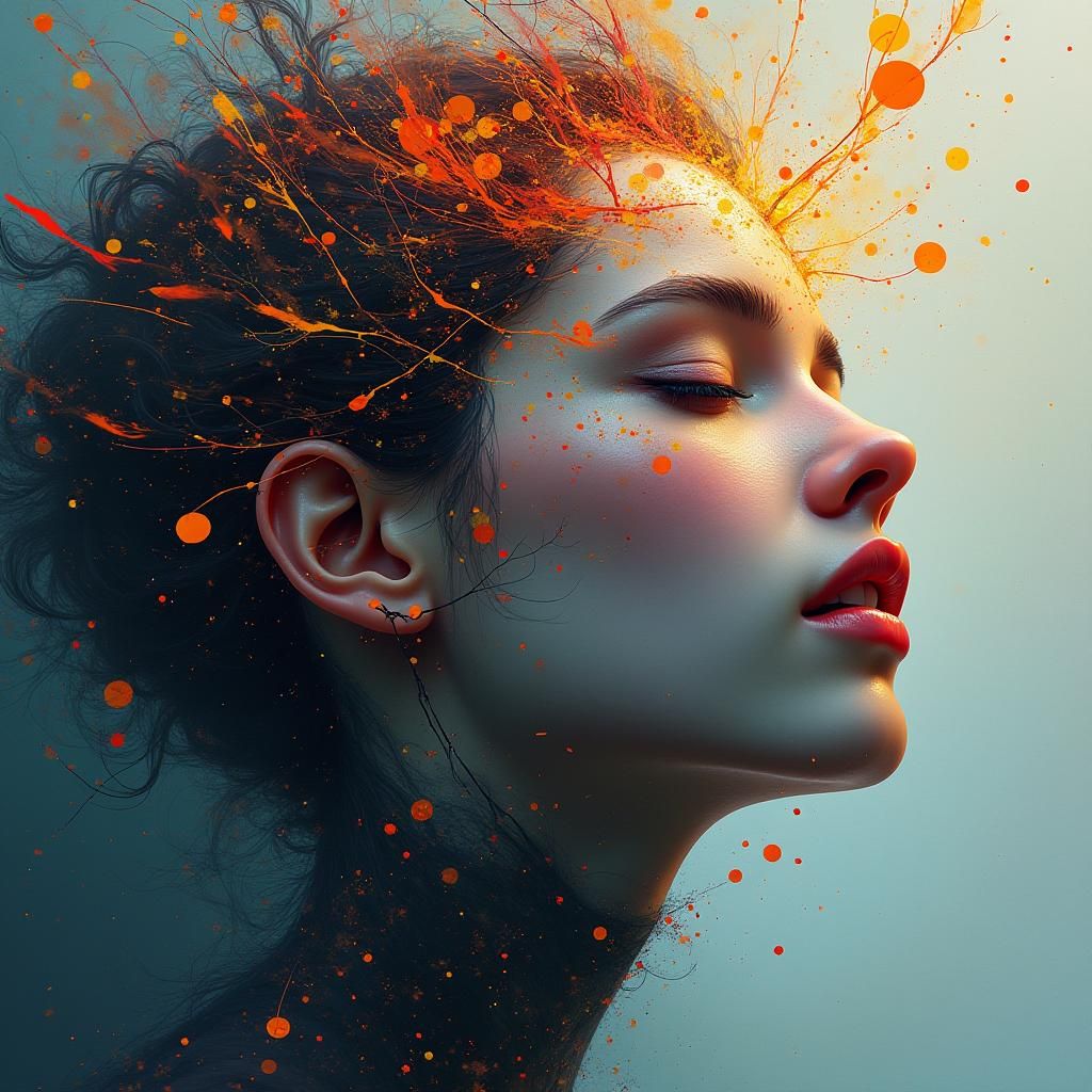 Abstract Expressionist Female Face: Inner Peace