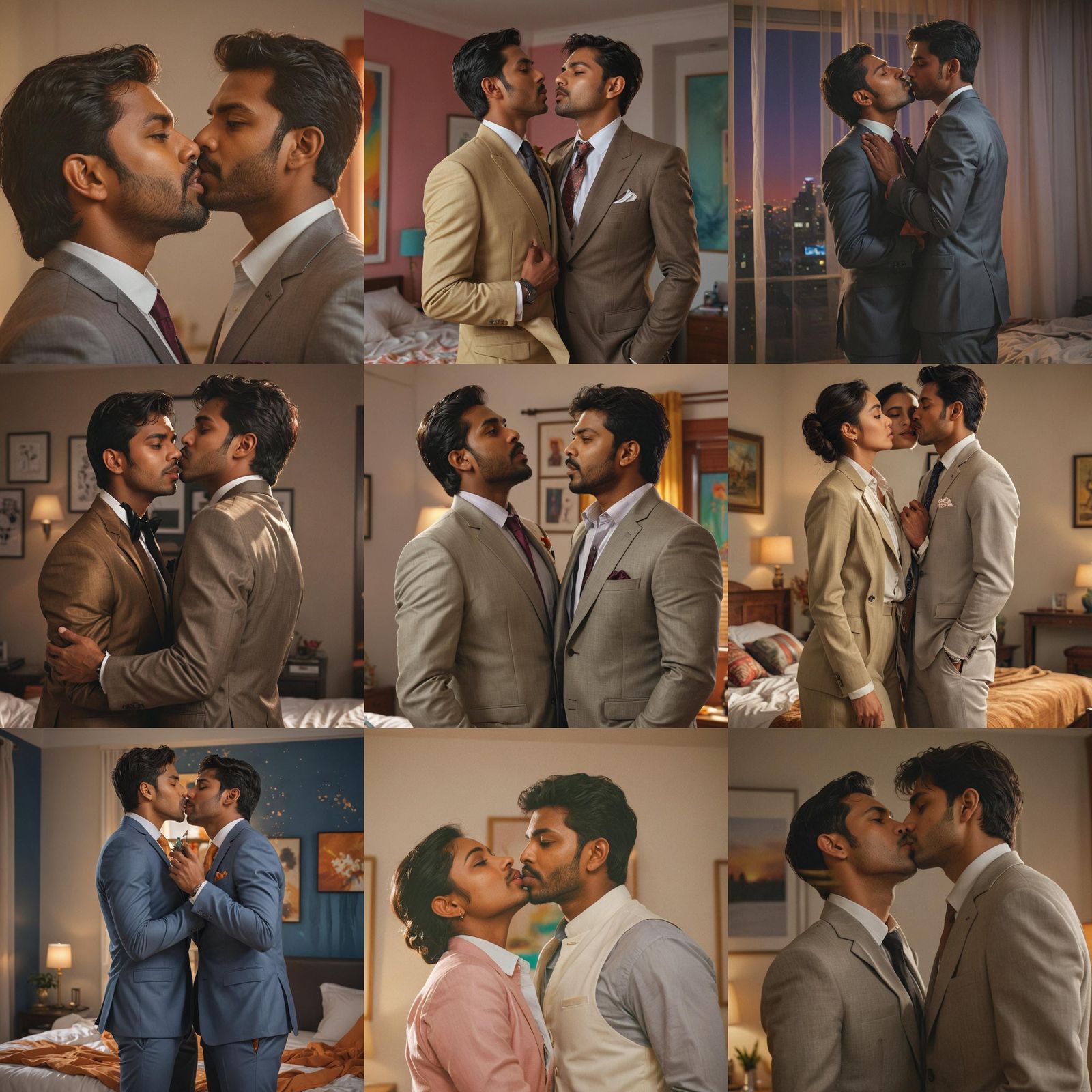 Embrace in the Bedroom: A Hyperrealistic Scene