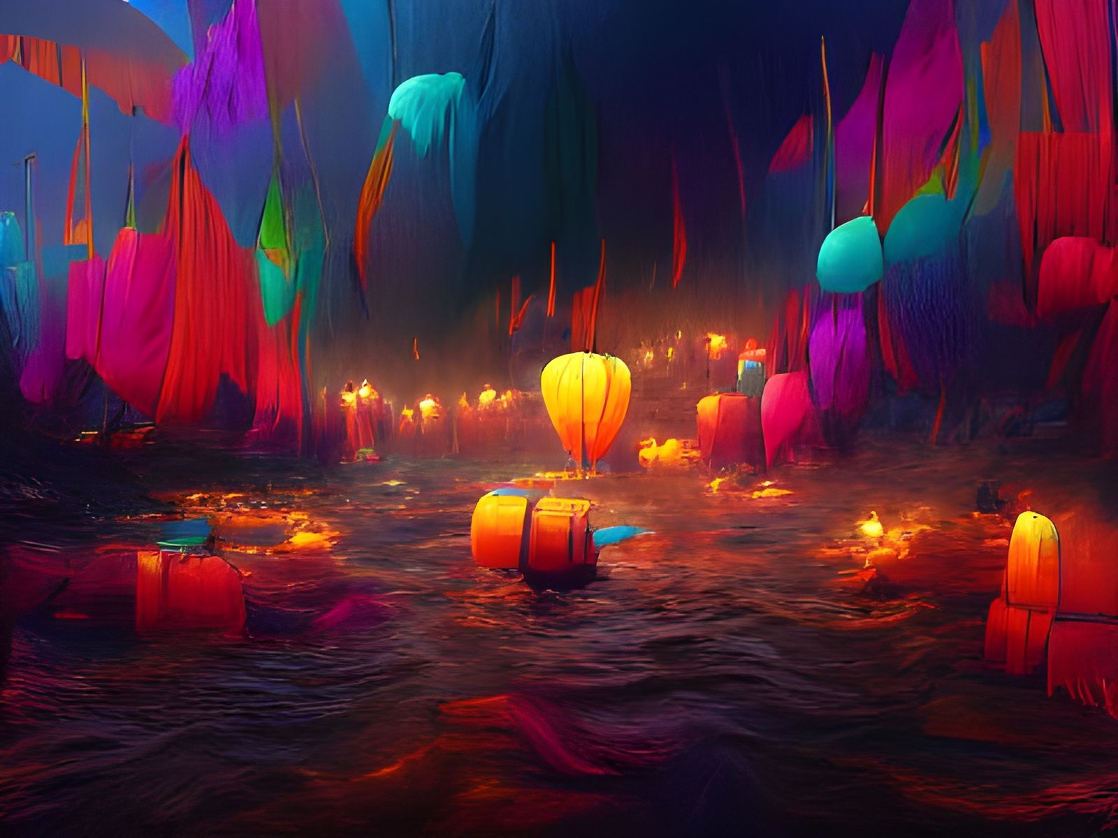 Millions of Glowing Lanterns in the Night Sky