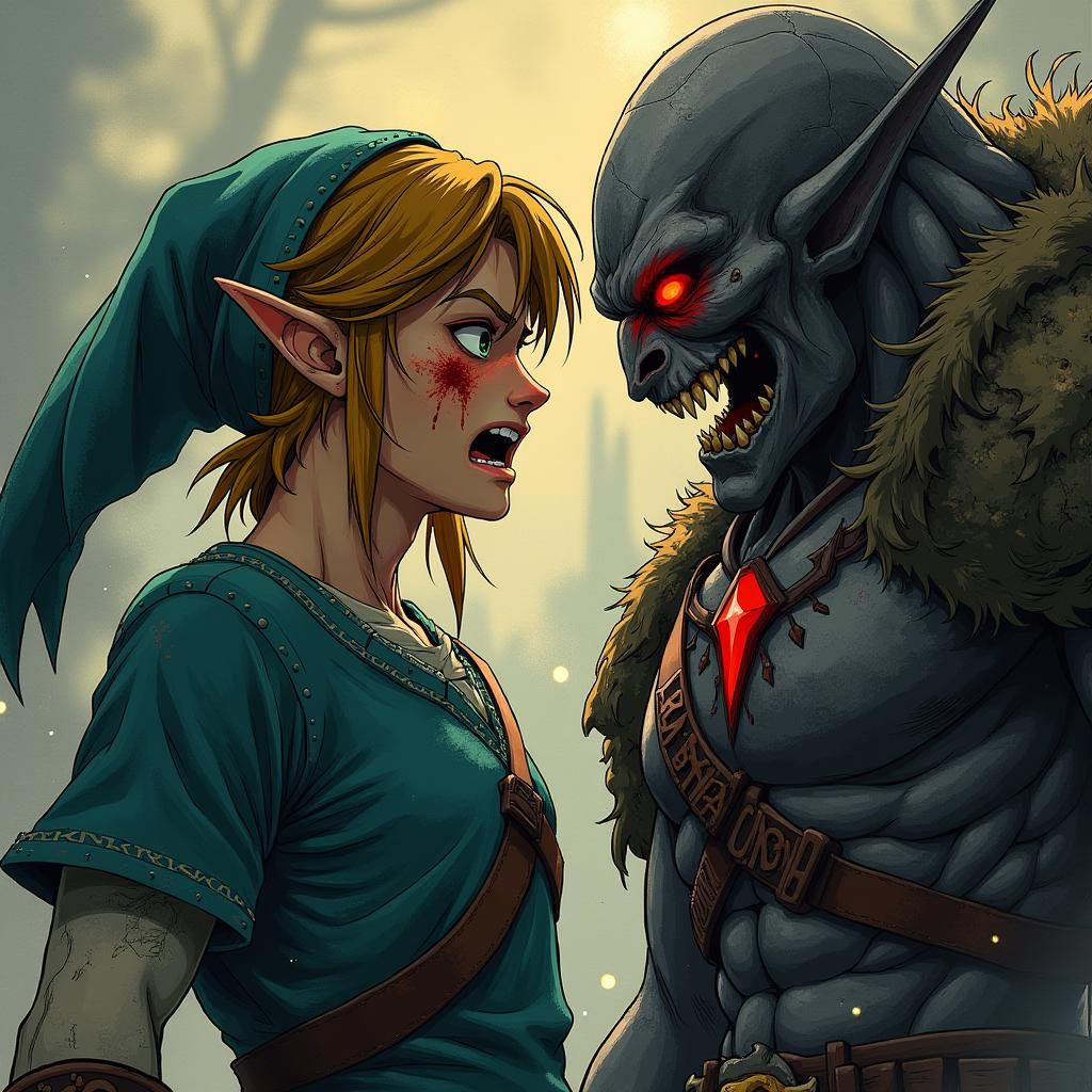 Link vs Ganondorf: Dark Fantasy Manga Battle