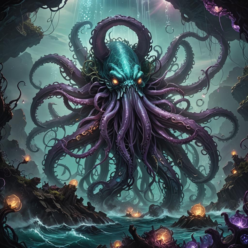 Kraken of the Deep: Mythic Sea Monster Art
